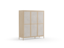  Kleiderschrank Tenso 3-türig, Wollstoff Tano Natur Hell, Esche