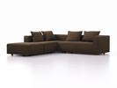 Ecksofa Sereno, bodennah, B276xT276xH71 cm, Sitzhöhe 43 cm, mit Liegeteil links inkl. 4 Kissen (70x55 cm), Eiche, Wollstoff Kaland Torf