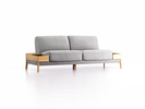 Sofa Alani, B212xT94xH82 cm, Sitzhöhe 44 cm, Eiche, mit Bezug Wollstoff Kaland Kiesel