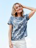 Bluse-Chambray bedruckt, denim chambray bedruckt