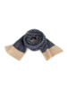 Strickschal aus Alpakawolle und Bio-Baumwolle, strick fischgrat blau/weiß