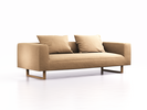 3er Sofa Sereno, B235xT96xH71cm, Sitzhöhe 43 cm, inkl. 2 Kissen (70x55 cm), Kufenfuß Eiche, Wollstoff Elverum Haselnuss