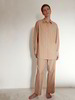 Pyjamahemd & Pyjamahose, camel/blau gestreift