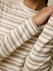 Langarmshirt aus Bio Baumwolle, camel/offwhite ringel rippe
