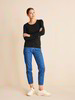 Shirt Langarm Rippe, schwarz