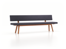 Polsterbank Mirato mit Rückenlehne, L 240 x T 56,5 x H 86 cm, Sitzbreite 239,5cm, Wollstoff Elverum Torfblau (82), Eiche