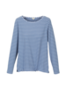 Shirt-Langarm-Ringel, ringel weiss/rauchblau, Vorderansicht