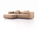Lounge-Sofa Sereno, bodennah, B267xT180xH71 cm, Sitzhöhe 43 cm, mit Liegeteil links inkl. 2 Kissen (70x55 cm), Eiche, Wollstoff Kaland Haselnuss