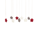 9er-Set Sterne, natur, grau, rot