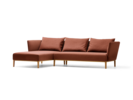 Lorea Lounge-Sofa, Liegeteil links, Eiche, mit Bezug Wollstoff Kaland Ziegel