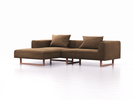 Lounge-Sofa Sereno, B267xT180xH71 cm, Sitzhöhe 43 cm, mit Liegeteil links inkl. 2 Kissen (70x55 cm), Kufenfuß Buche, Wollstoff Stavang Haselnuss