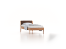 Bett Almeno mit Kopfhaupt inkl. abnehmbare Housse, 90 x 200 cm, Wollstoff Stavang Torf (64), Eiche
