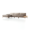 Lounge-Sofa Alani, Liegeteil links, B 340 x T 179 cm, Sitzhöhe in cm 44, mit Bezug Wollstoff Tano Natur (79), Eiche