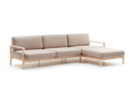 Loungesofa Linera, breit mit Liegeteil rechts, Wollstoff Elverum Haselnuss, Esche