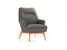 Fauteuil Coppa mit Bezug, Wollstoff Elverum Mocca (73), Buche