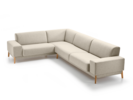 Ecksofa Alani, Buche, mit Bezug Wollstoff Tartini Sand
