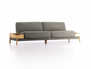 Sofa Alani, B252xT94xH82 cm, Sitzhöhe 44 cm, Eiche, mit Bezug Wollstoff Elverum Mocca