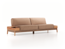 2er-Sofa Alani, B 212 x T 94 cm, Sitzhöhe in cm 44, mit Bezug Wollstoff Stavang Sand (66), Eiche