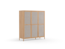 Kleiderschrank Tenso 3-türig, Wollstoff Tano Natur, Buche
