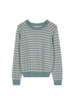 Pullover aus Bio-Baumwolle, taubenblau/grau melange ringel
