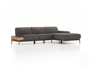 Lounge-Sofa Alani, B 300 x T 179 cm, Liegeteil rechts, Sitzhöhe in cm 44, mit Bezug Wollstoff Elverum Mocca (73), Eiche