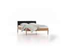 Bett Almeno mit Kopfhaupt inkl. abnehmbare Housse, 140 x 200 cm, Wollstoff Stavang Schiefer (60), Eiche