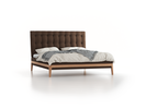 Polsterbett Filomena, 180 x 200 cm, Wollstoff Stavang Torf (64), Eiche