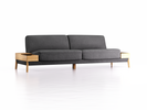Sofa Alani, B252xT94xH82 cm, Sitzhöhe 44 cm, Eiche, mit Bezug Wollstoff Kaland Schiefer
