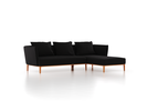 Lounge-Sofa Lorea Breite 265 cm, Liegeteil rechts, mit Bezug Wollstoff Stavang Schiefer (60), Buche