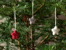 9er-Set Sterne aus Filz, natur, grau, rot