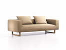 3er Sofa Sereno, B235xT96xH71cm, Sitzhöhe 43 cm, inkl. 2 Kissen (70x55 cm), Kufenfuß Eiche, Wollstoff Stavang Sand