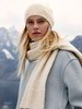 Mütze-Strick, offwhite & Schal-Strick, offwhite