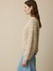 Pullover aus Alpakawolle und Bio-Baumwolle, strick sand/eisblau