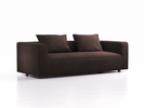 3er Sofa Sereno, bodennah, B235xT96xH71cm, Sitzhöhe 43 cm, inkl. 2 Kissen (70x55 cm), Eiche, Wollstoff Stavang Torf