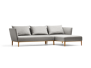 Lorea Lounge-Sofa, Liegeteil rechts, Eiche, mit Bezug Wollstoff Sletta Kiesel