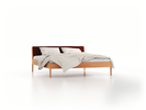 Bett Almeno mit Kopfhaupt inkl. wechselbarer Housse, 180 x 200 cm, Wollstoff Kaland Ziegel (72), Buche