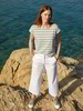 Culotte, weiß & kurzarm Shirt multicolor ringel mint