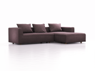 Lounge-Sofa Sereno, bodennah, B297xT180xH71 cm, Sitzhöhe 43 cm, mit Liegeteil rechts inkl. 3 Kissen (70x55 cm), Eiche, Wollstoff Elverum Pflaume