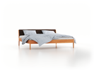Bett Almeno mit Kopfhaupt inkl. wechselbarer Housse, 200 x 200 cm, Wollstoff Kaland Torf (70), Buche