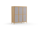 Kleiderschrank Tenso 3-türig, Wollstoff Elverum Mocca, Eiche