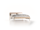 Bett Almeno mit Kopfhaupt inkl. abnehmbare Housse, 160 x 200 cm, Wollstoff Stavang Sand (66), Zirbe