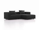 Lounge-Sofa Sereno, bodennah, B267xT180xH71 cm, Sitzhöhe 43 cm, mit Liegeteil rechts inkl. 2 Kissen (70x55 cm), Eiche, Wollstoff Stavang Mocca