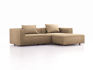 Lounge-Sofa Sereno, bodennah, B267xT180xH71 cm, Sitzhöhe 43 cm, mit Liegeteil rechts inkl. 2 Kissen (70x55 cm), Eiche, Wollstoff Stavang Sand