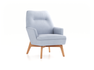 Fauteuil Coppa mit Bezug, Wollstoff Elverum Blaugrau (83), Eiche