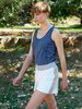 Sporttop indigo & Shorts activ color block