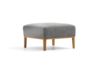 Hocker Lorea, Eiche, mit Bezug Wollstoff Elverum Mocca