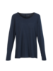 Shirt Langarm mit Rückennaht, dunkelblau, Vorderansicht