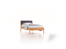 Bett Almeno mit Kopfhaupt inkl. abnehmbare Housse, 90 x 200 cm, Wollstoff Stavang Stein (61), Buche