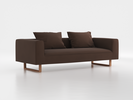 3er-Sofa Sereno B 235 x T 96 cm, inkl. 2 Kissen (70x55 cm), Kufenfuß, mit Bezug Wollstoff Kaland Torf (70), Eiche