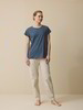 Schlafshirt aus Bio-Baumwolle, blau/natur melange ringel